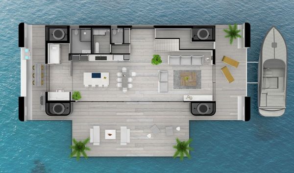 荷蘭建筑師設(shè)計(jì)漂浮房屋